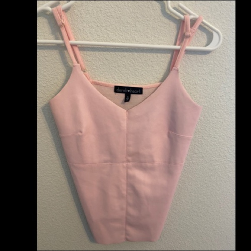 Pink Synthetic Leather Top
